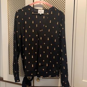 Sezane Silk Pineapple Blouse